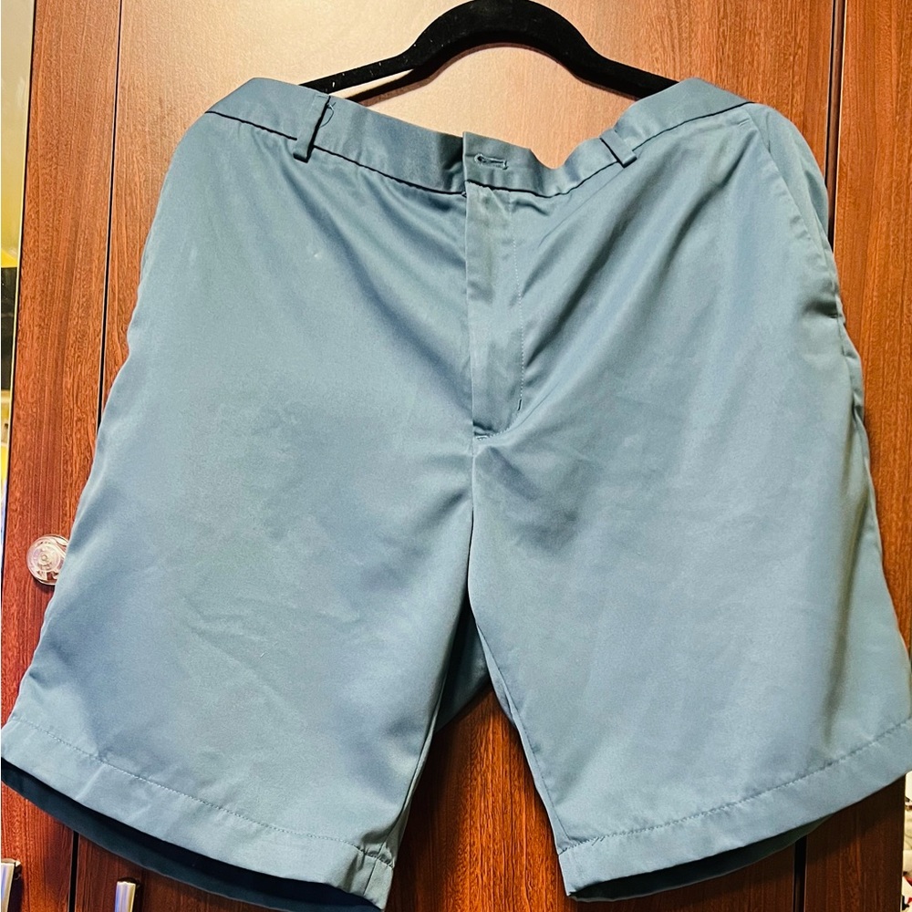 Blue Flat Front Knee-Length Shorts, used like new